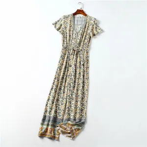 SEVILLE -  Boho Floral Print Jumpsuit