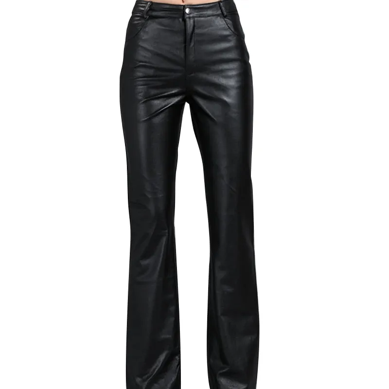 Sheepskin Pants Mid Waist Casual Pants Women