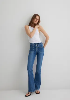 Sierra Mid Blue Gold Jean Pants