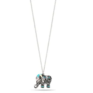 SILVER 1"INCH ELEPHANT PENDANT NECKLACE #SWKK-9021NK (LB6)