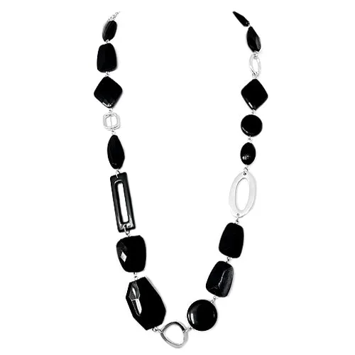 SILVER-BLACK NECKLACE  #FW1202103