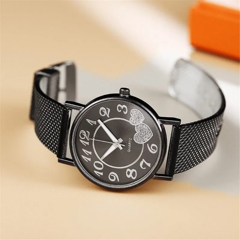 Silver Heart Women Watch Wristwatch Anniverssary Jewellery