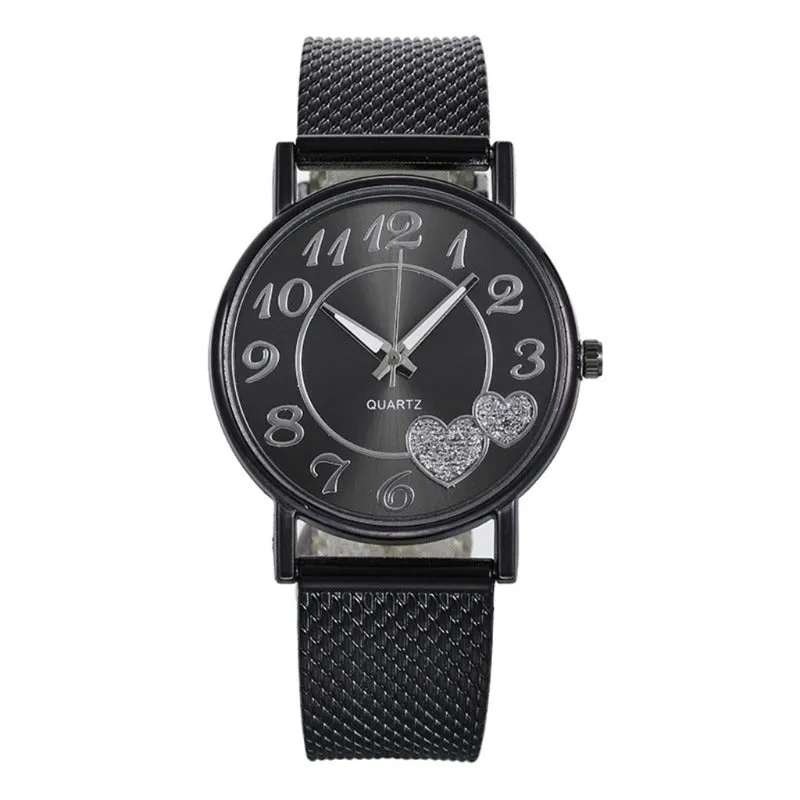 Silver Heart Women Watch Wristwatch Anniverssary Jewellery