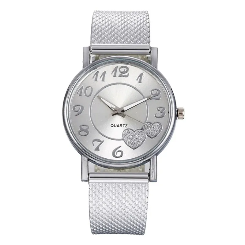 Silver Heart Women Watch Wristwatch Anniverssary Jewellery