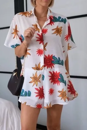 Simple Hand Drawn Print Jumpsuits