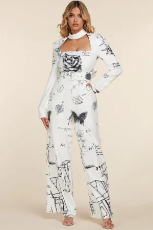 SKETCHBOOK PRINT JUMPSUIT