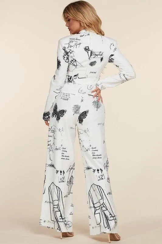 SKETCHBOOK PRINT JUMPSUIT
