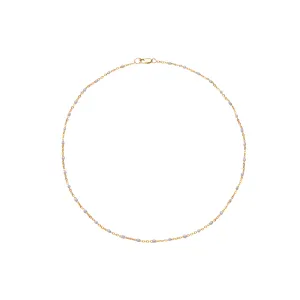 Sky Blue Enamel Choker - 14K Gold Filled