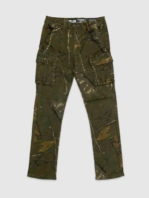 SLE-S4413-Camo Slim Straight Twill Cargo Pants