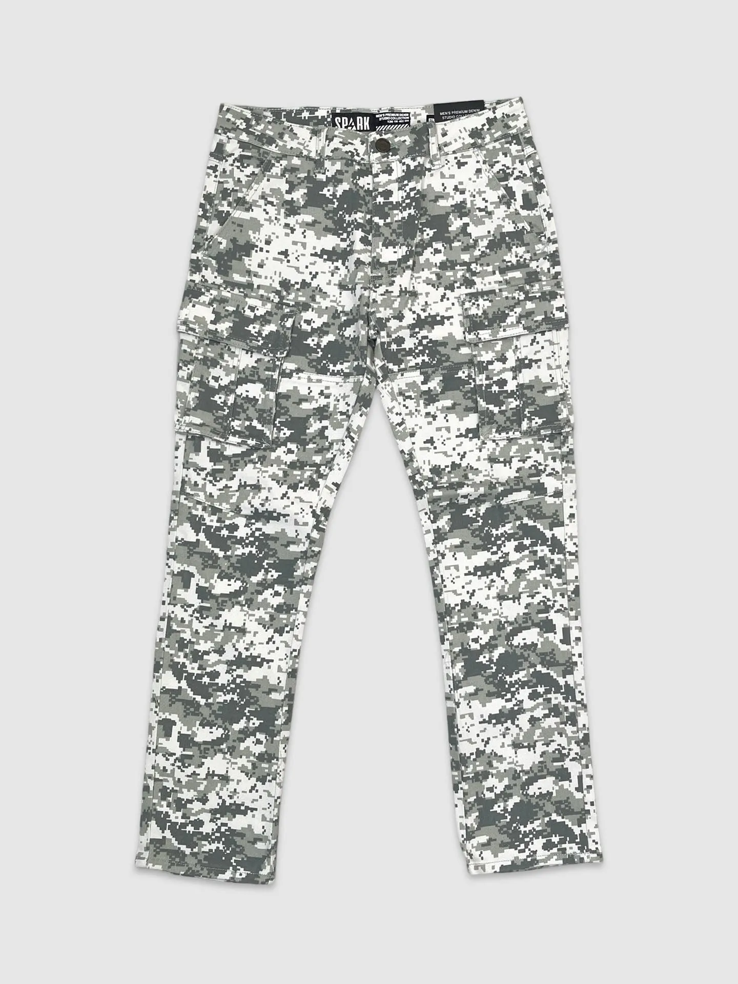SLE-S4413-Camo Slim Straight Twill Cargo Pants