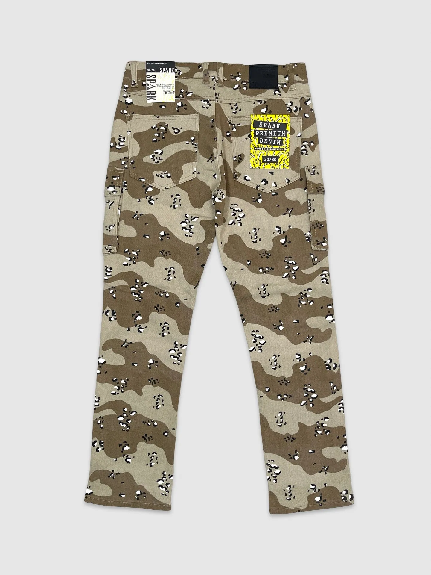 SLE-S4413-Camo Slim Straight Twill Cargo Pants