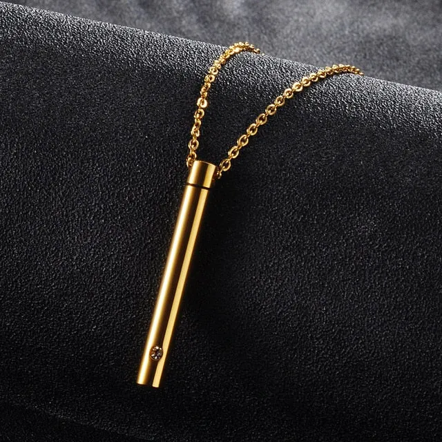 Sleek Cylinder Ashes Necklace
