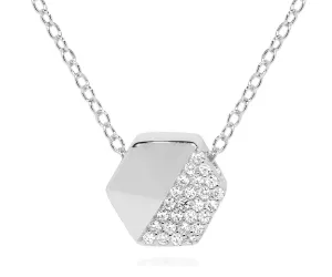 Small Hexagon Pavé Crystal Necklace