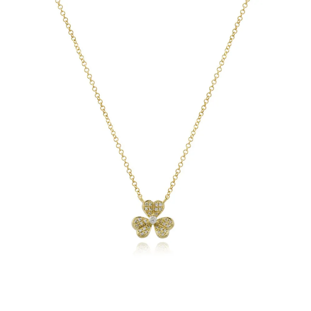Small Pave Flower Necklace