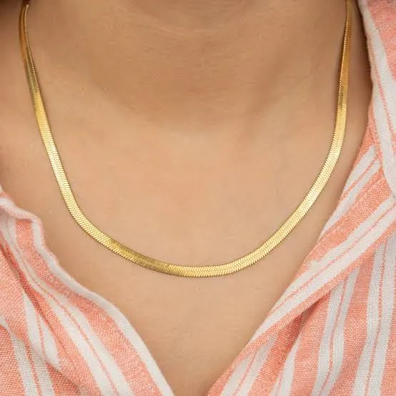 Snake Chain   Diamond Necklace NLCP105G Gold Plated Combo