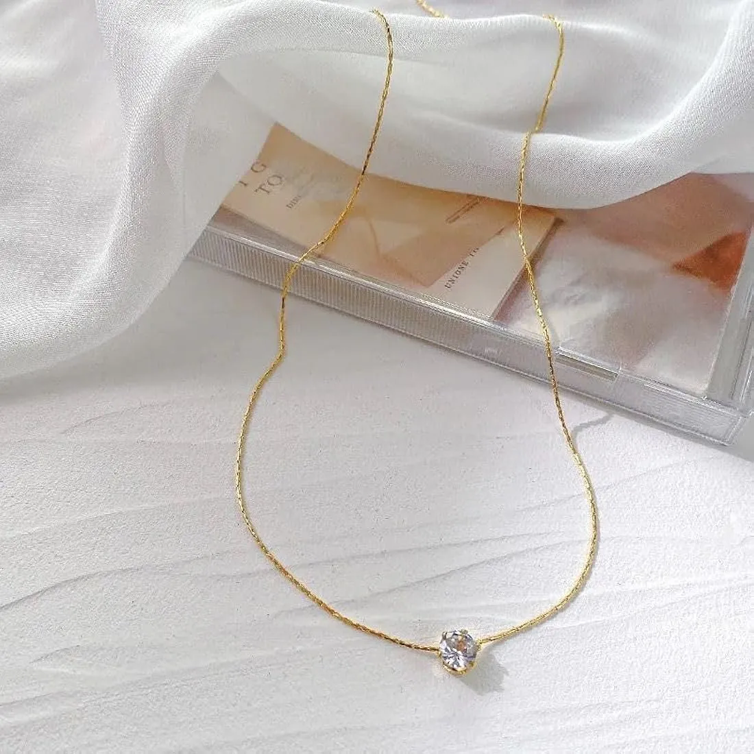 Snake Chain   Diamond Necklace NLCP105G Gold Plated Combo