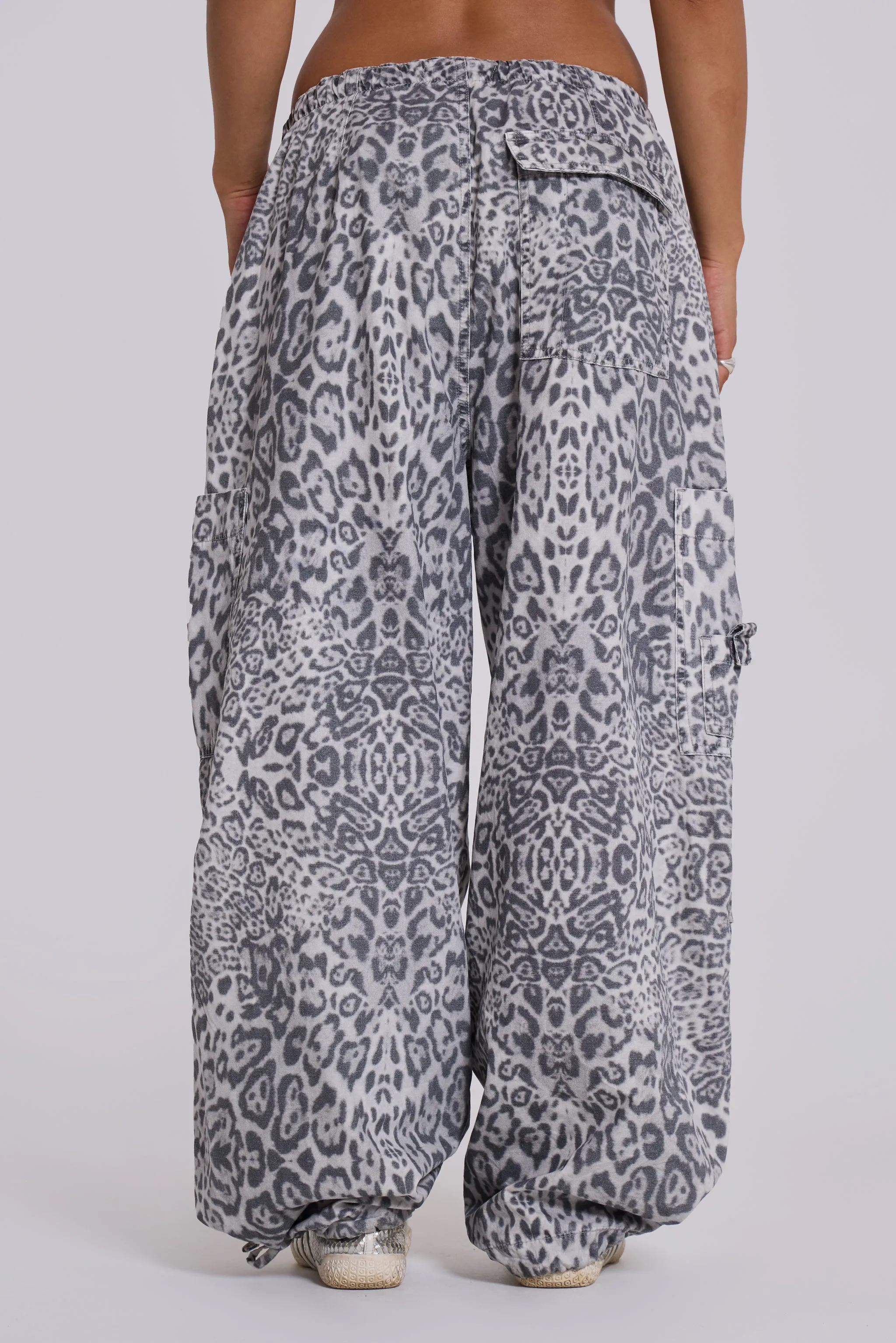 Snow Leopard Parachute Pants