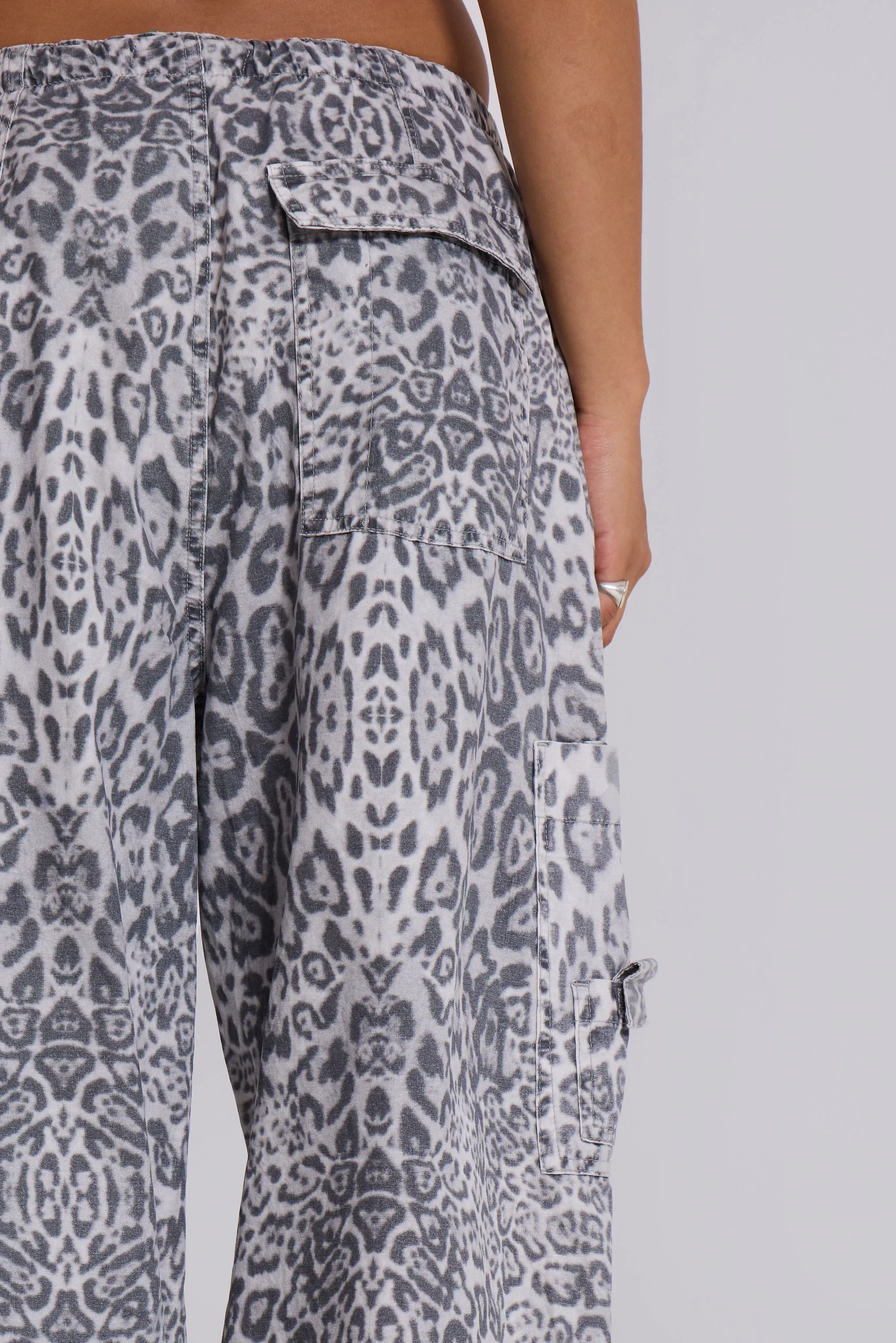 Snow Leopard Parachute Pants