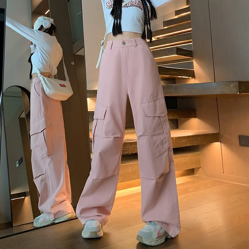 Solid Color Cargo Pant with Cinched Hems for Casual Style