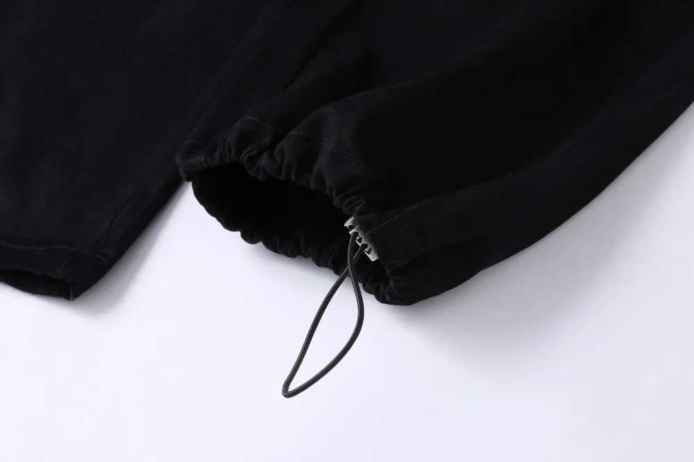 Solid Color Cargo Pant with Cinched Hems for Casual Style
