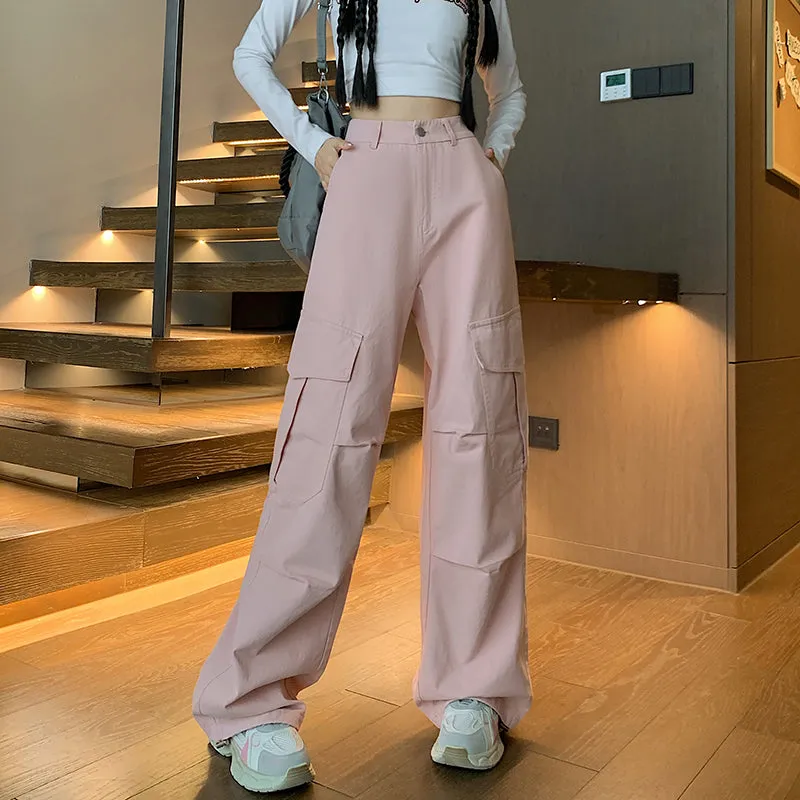 Solid Color Cargo Pant with Cinched Hems for Casual Style