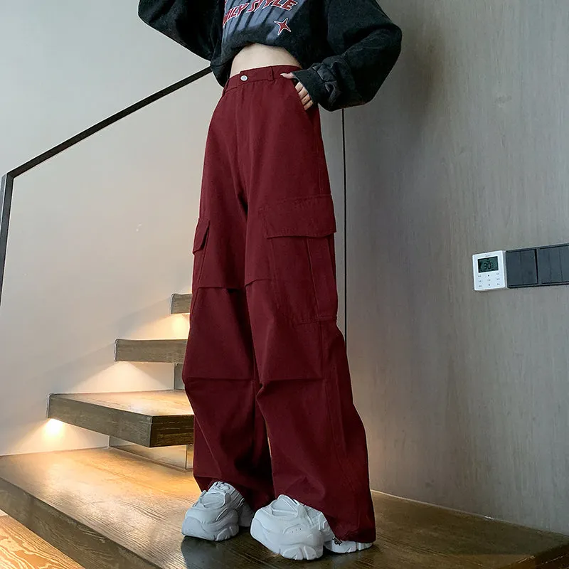 Solid Color Cargo Pant with Cinched Hems for Casual Style