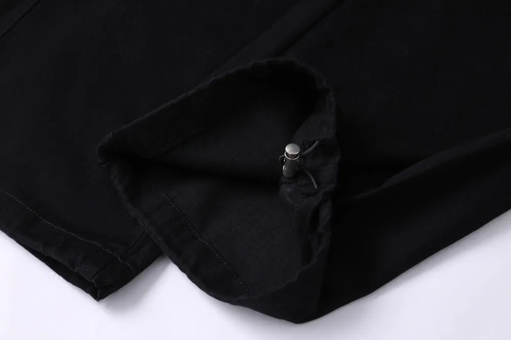 Solid Color Cargo Pant with Cinched Hems for Casual Style