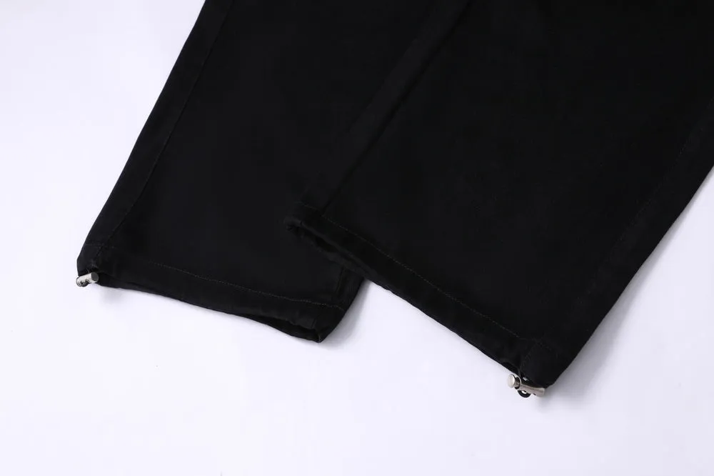 Solid Color Cargo Pant with Cinched Hems for Casual Style