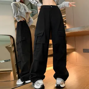 Solid Color Cargo Pant with Cinched Hems for Casual Style