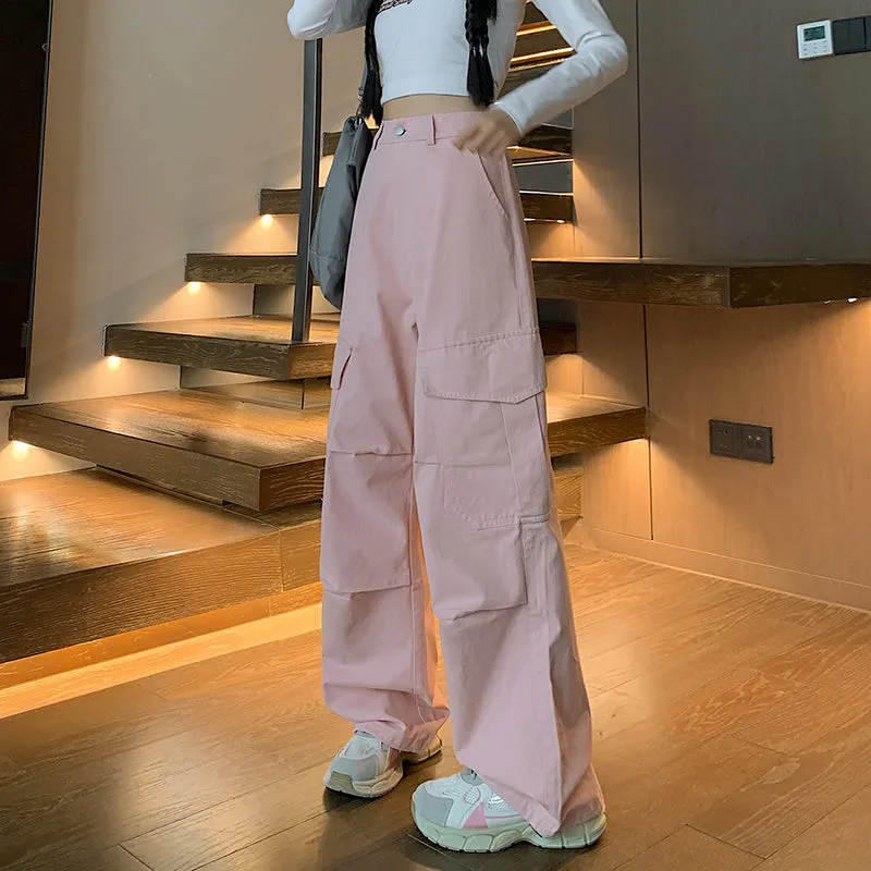 Solid Color Cargo Pant with Cinched Hems for Casual Style