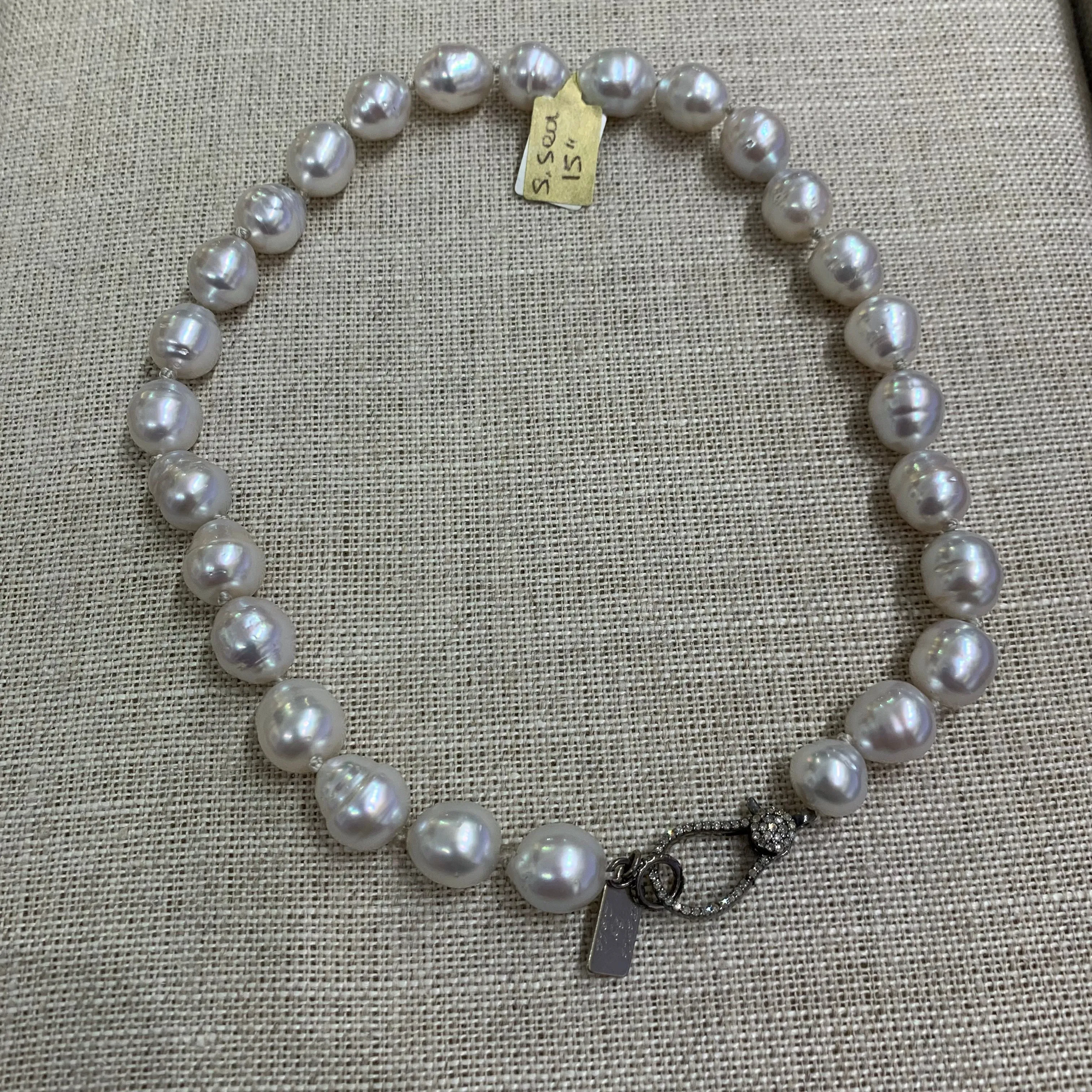 South Sea Pearls on Silk Choker | 15"
