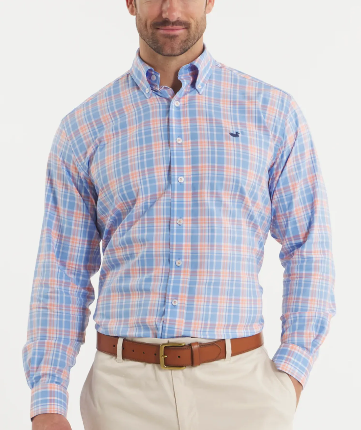 Southern Marsh Men's Grainger Performance Plaid Dress Shirt