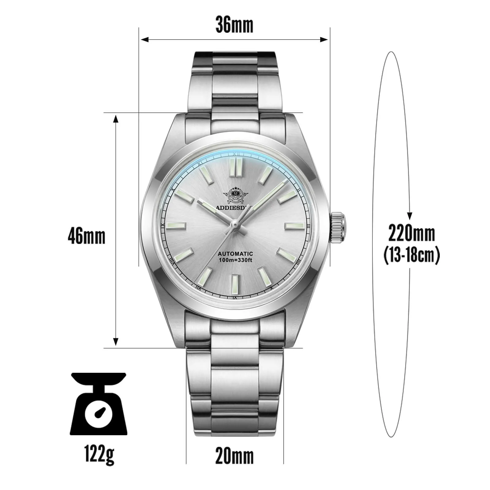 ★Spring Sale★ADDIESDIVE Men's Luxury 36mm Automatic Watch PT5000 Movement （AD2028）