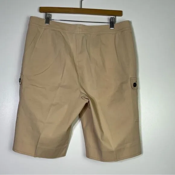St John Khaki Bermuda Cargo Shorts Size 10 EUC