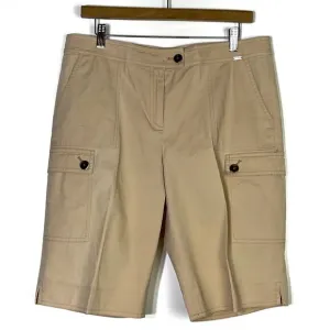 St John Khaki Bermuda Cargo Shorts Size 10 EUC