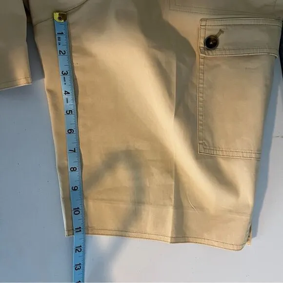 St John Khaki Bermuda Cargo Shorts Size 10 EUC