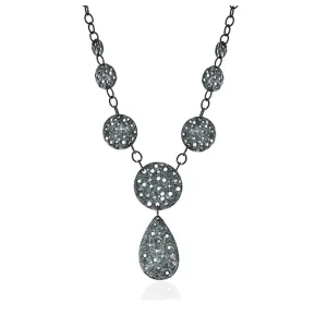 Stardust Hematite & Crystal Radiance Tear Drop Necklace