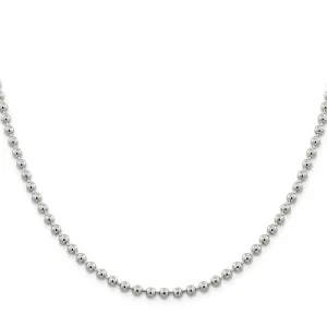 Sterling Silver Beaded Chains 4MM