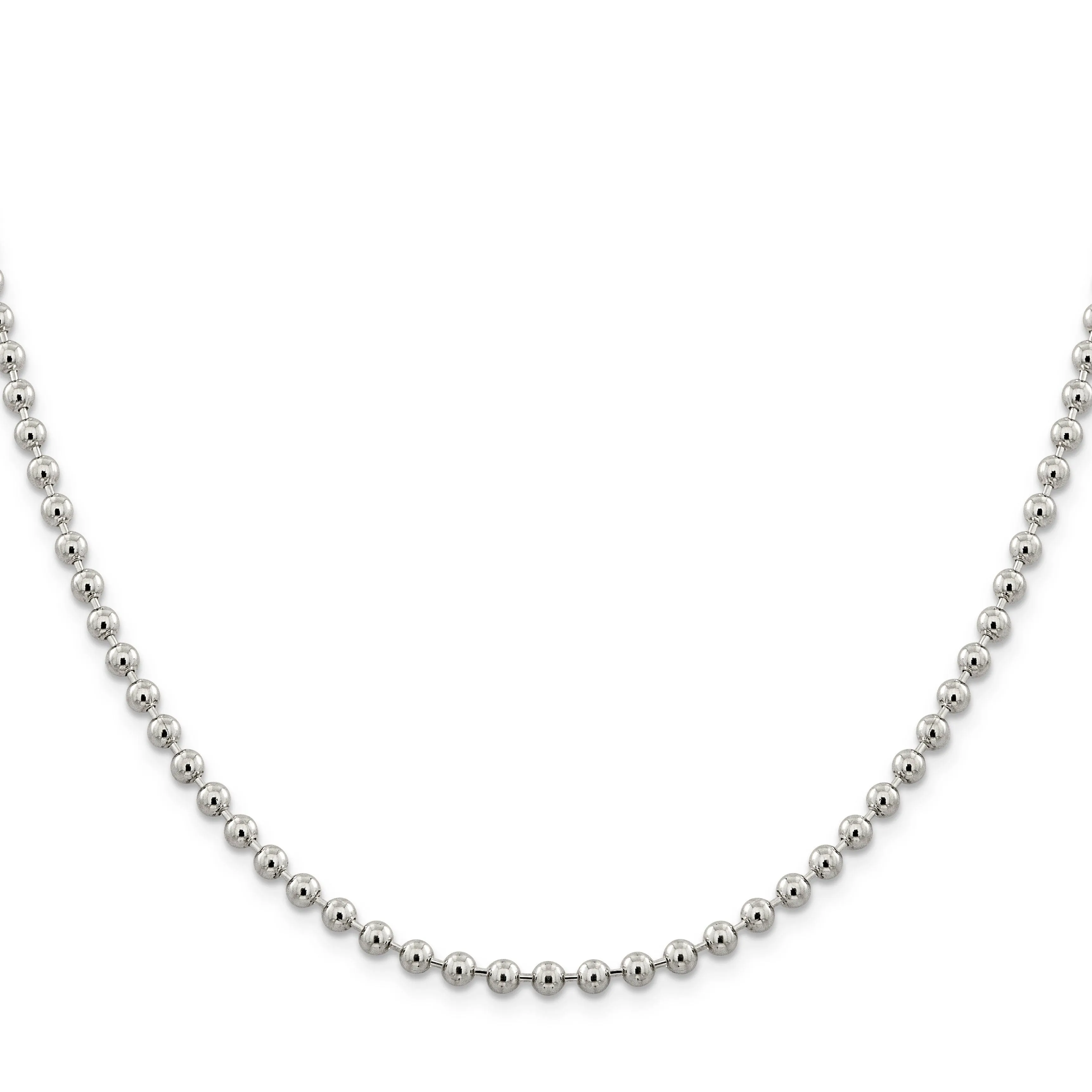 Sterling Silver Beaded Chains 4MM