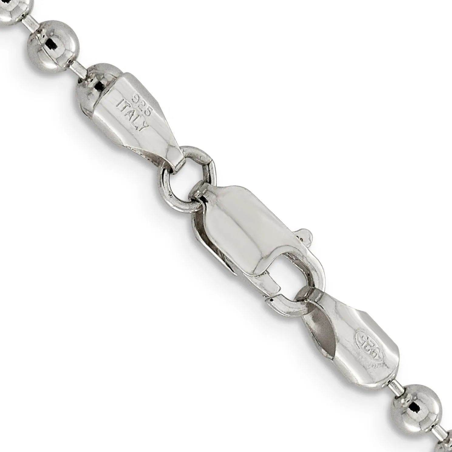 Sterling Silver Beaded Chains 4MM