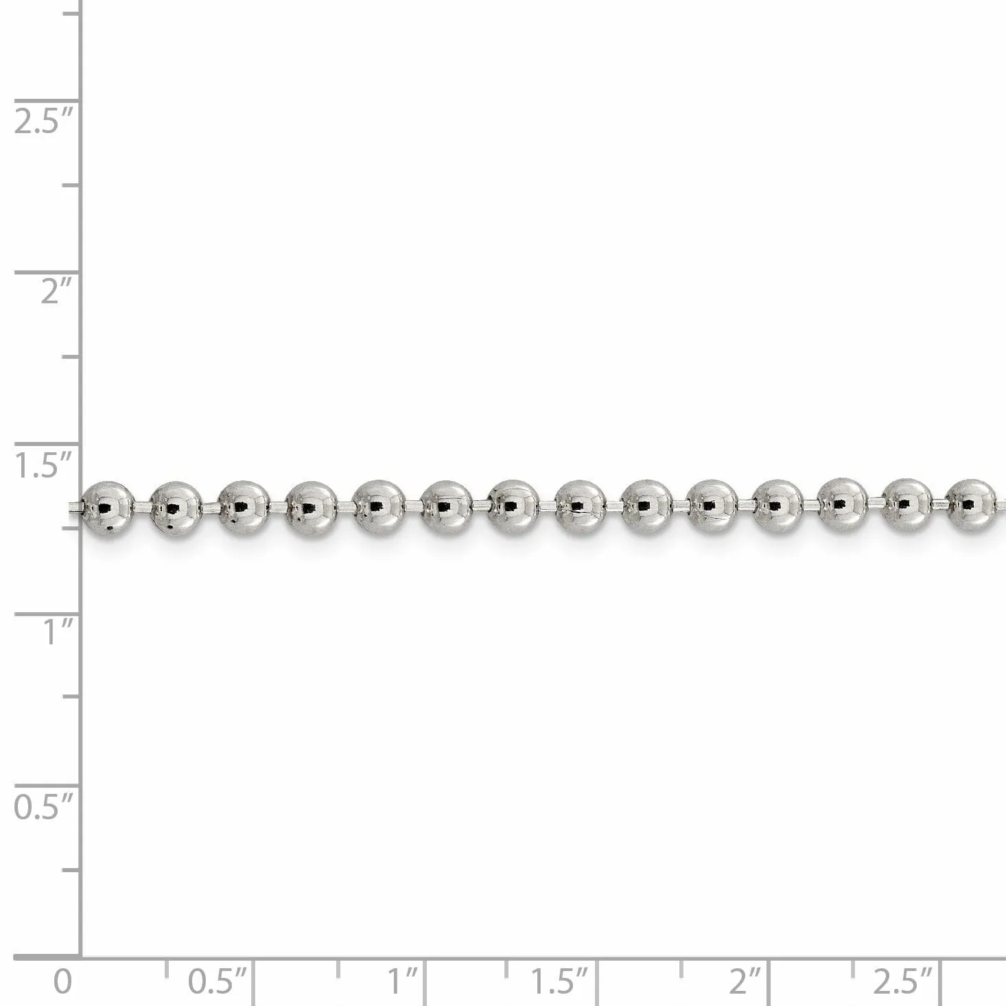 Sterling Silver Beaded Chains 4MM