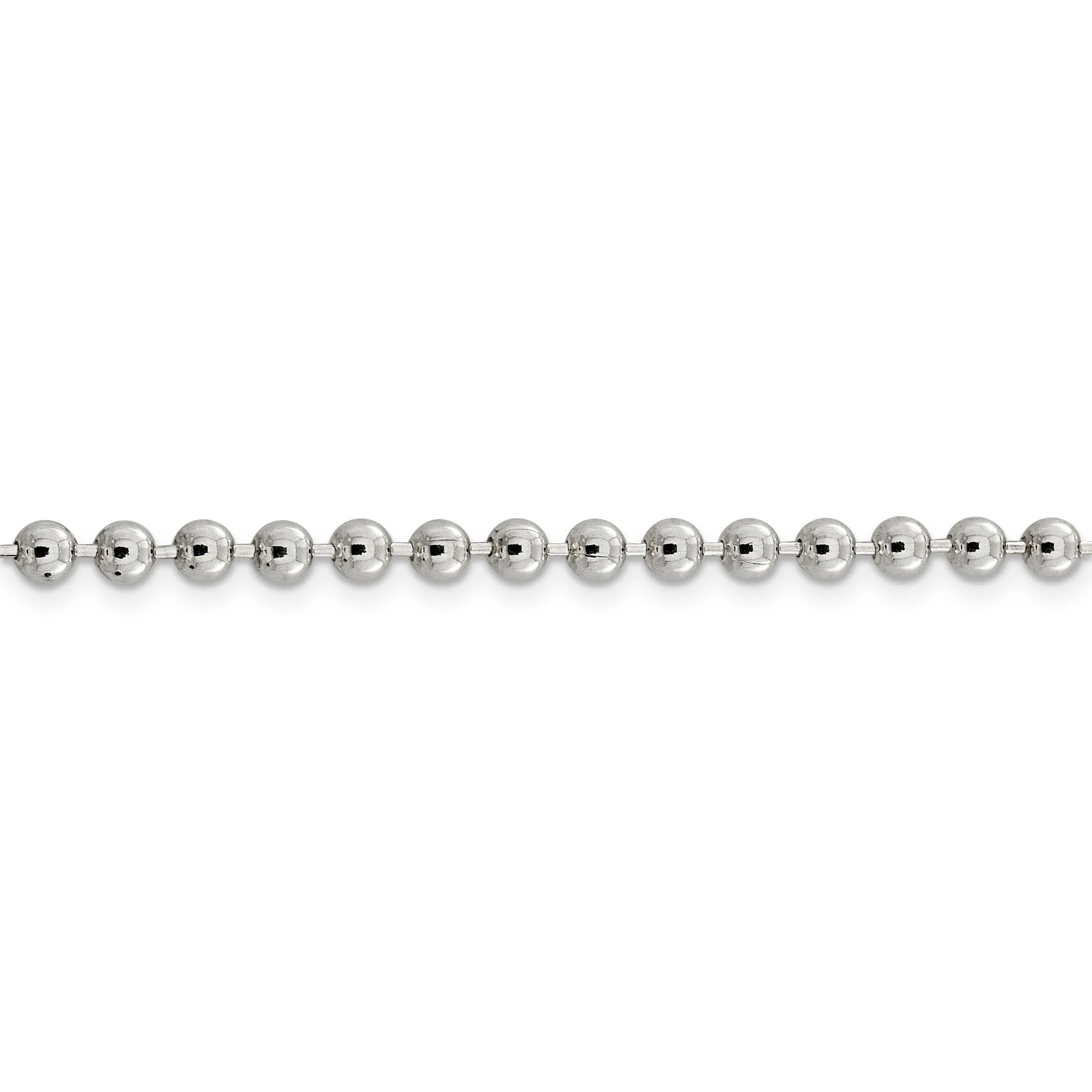 Sterling Silver Beaded Chains 4MM