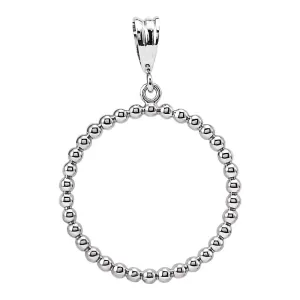 Sterling Silver Beaded Circle Silhouette Pendant