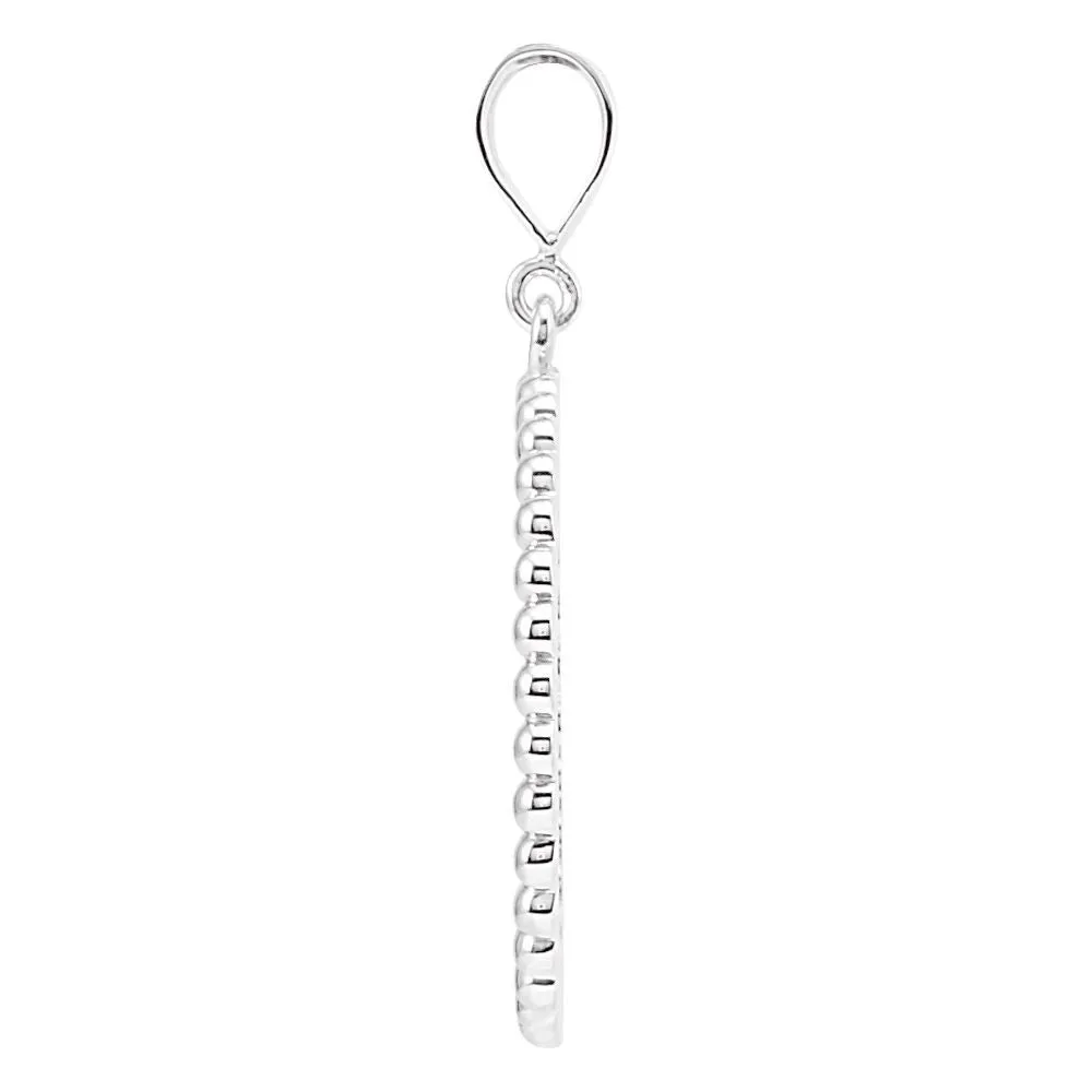 Sterling Silver Beaded Circle Silhouette Pendant