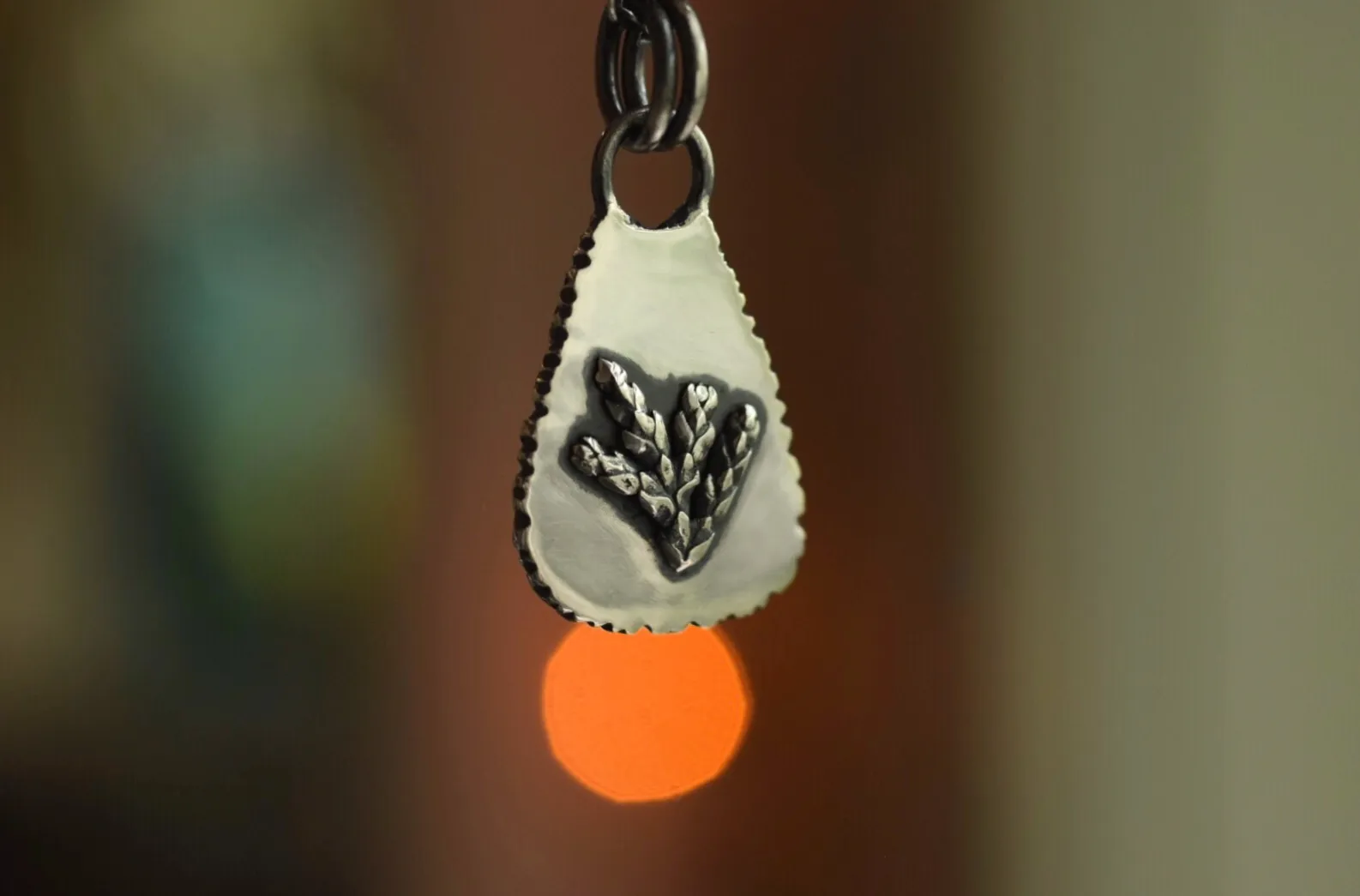 Sterling Silver Fern Spray Necklace