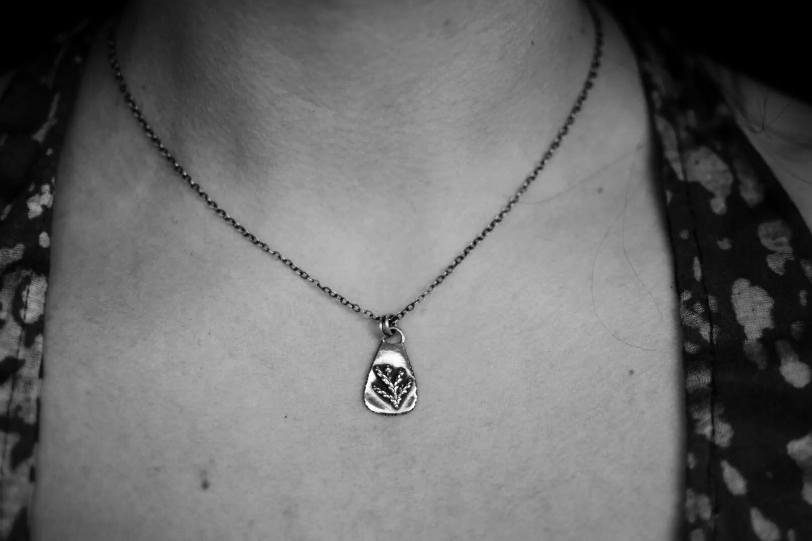 Sterling Silver Fern Spray Necklace