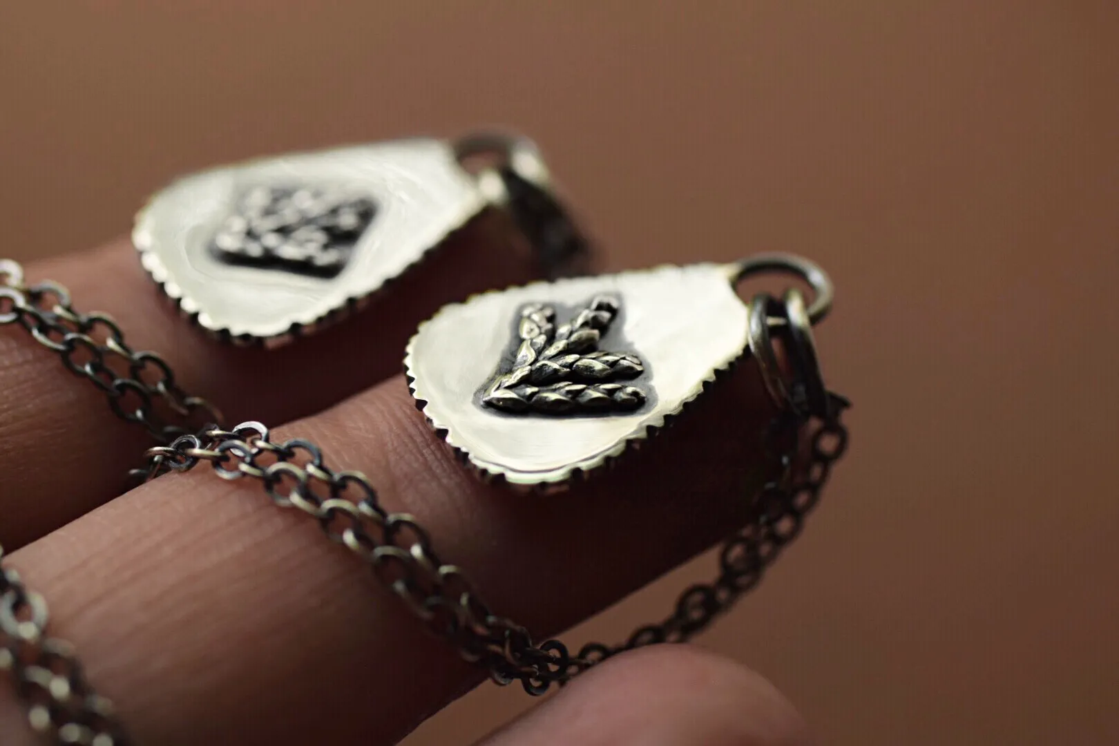 Sterling Silver Fern Spray Necklace