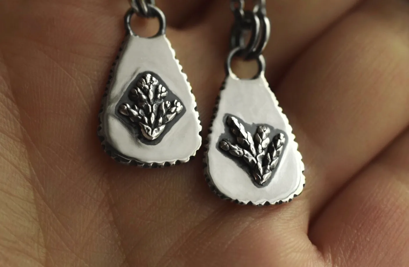 Sterling Silver Fern Spray Necklace