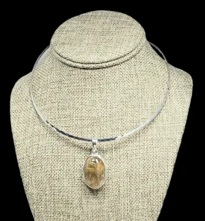 Sterling Silver Pendant with Rutilated Quartz