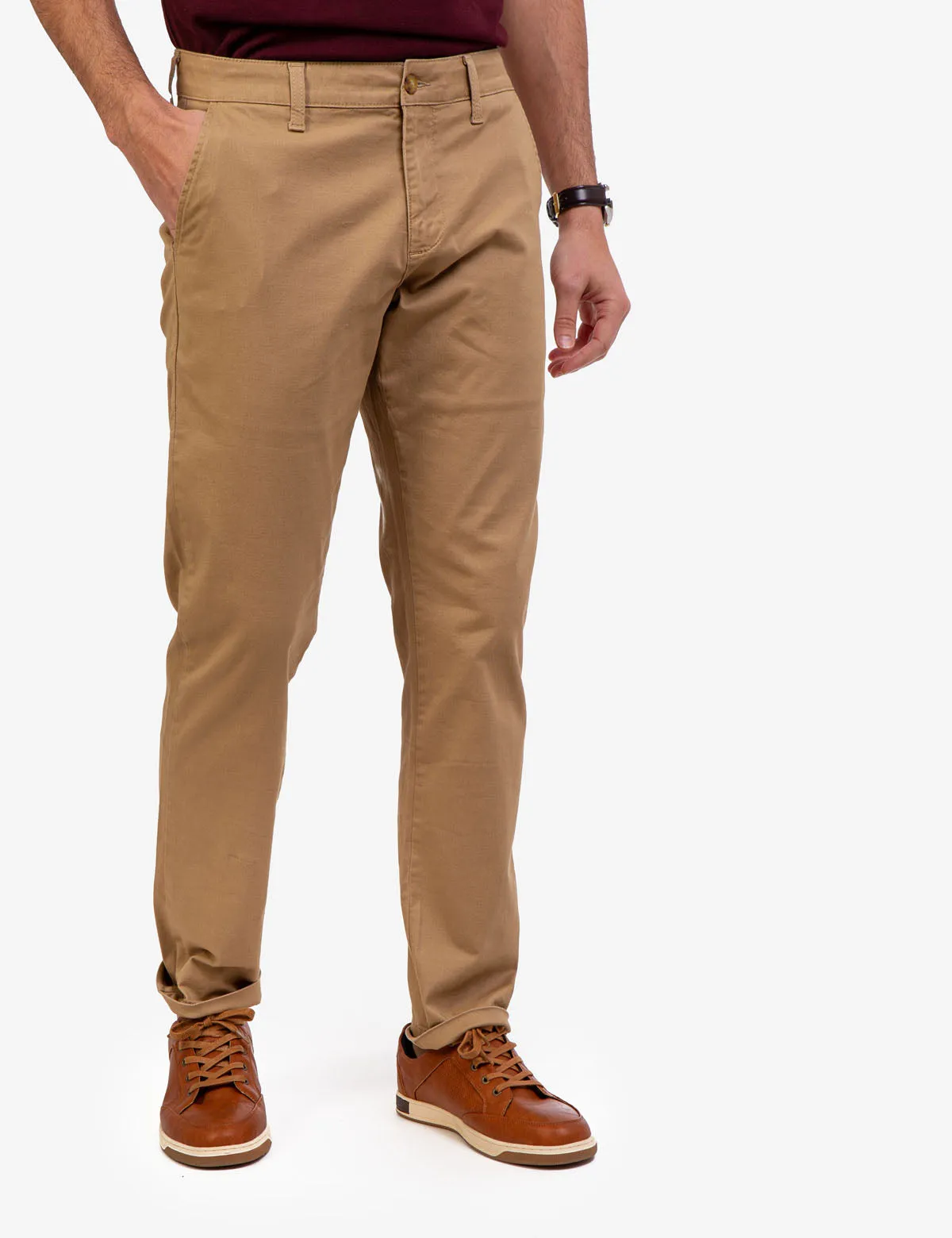 STRAIGHT TWILL CHINO PANTS